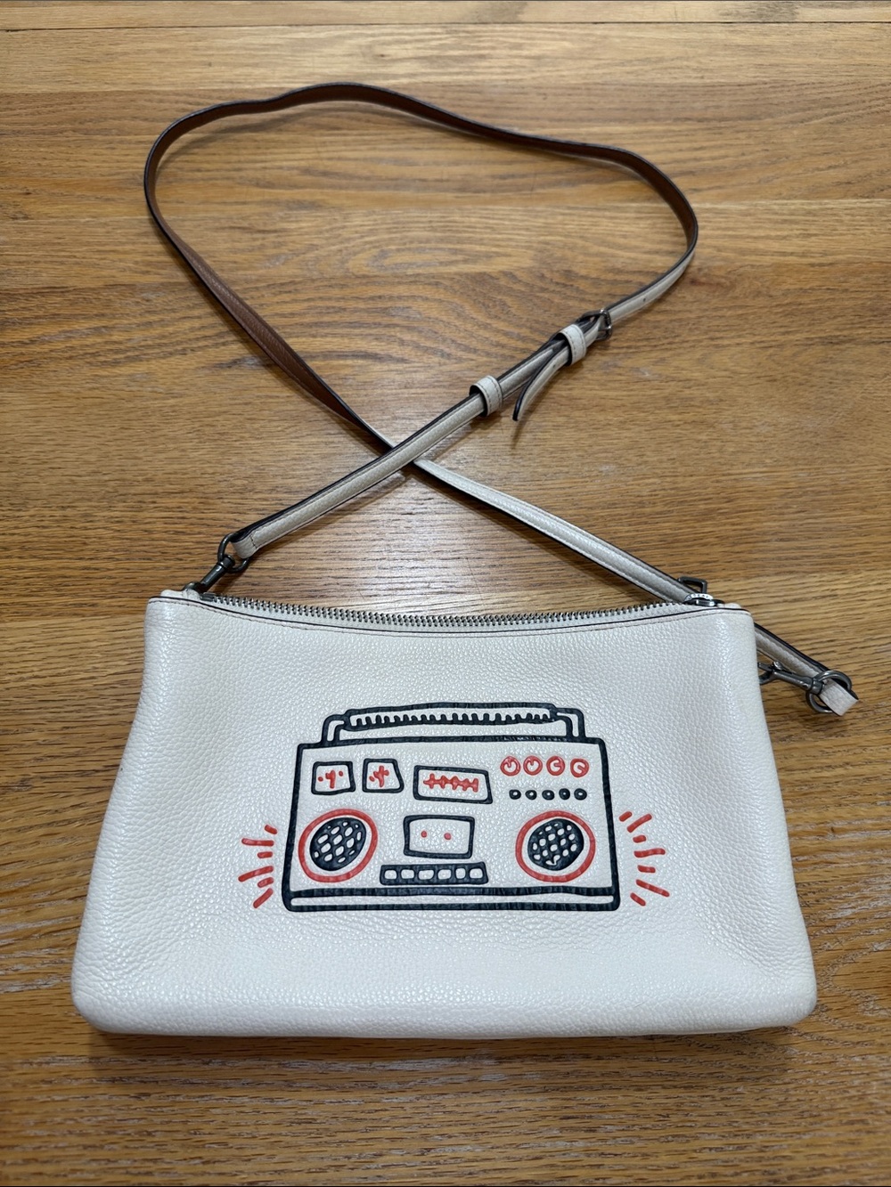 Coach Leather Crossbody Bag Boombox Graphic | Retro Statement